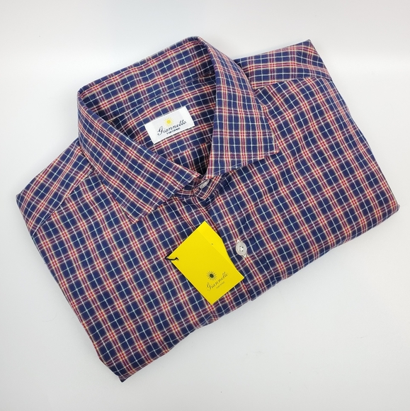 NWT GIANNETTO PORTOFINO | PLAOD DRESS BUTTON SHIRT - Picture 2 of 8